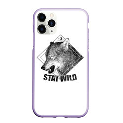 Чехол iPhone 11 Pro матовый Stay Wild, цвет: 3D-светло-сиреневый