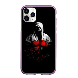 Чехол iPhone 11 Pro матовый Мертвый боксер, цвет: 3D-фиолетовый
