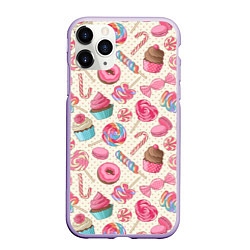 Чехол iPhone 11 Pro матовый Радости для сладости, цвет: 3D-светло-сиреневый
