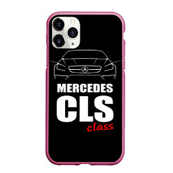 Чехол iPhone 11 Pro матовый Mercedes CLS Class, цвет: 3D-малиновый