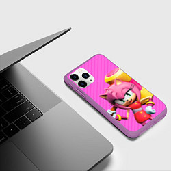 Чехол iPhone 11 Pro матовый Amy Rose, цвет: 3D-фиолетовый — фото 2