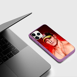 Чехол iPhone 11 Pro матовый John Cena: Flame, цвет: 3D-фиолетовый — фото 2