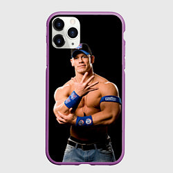 Чехол iPhone 11 Pro матовый Джон Сина борец, цвет: 3D-фиолетовый