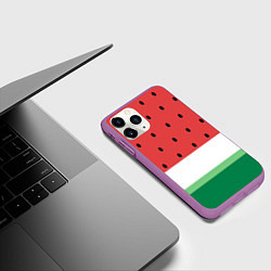 Чехол iPhone 11 Pro матовый Сочный арбуз, цвет: 3D-фиолетовый — фото 2