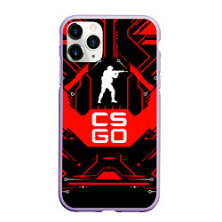 Чехол iPhone 11 Pro матовый CS:GO Techno Style, цвет: 3D-светло-сиреневый