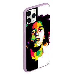 Чехол iPhone 11 Pro матовый Bob Marley: Colors, цвет: 3D-сиреневый — фото 2