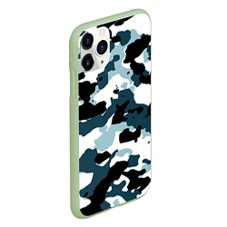 Чехол iPhone 11 Pro матовый Камуфляж зимний: пятна, цвет: 3D-салатовый — фото 2