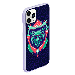 Чехол iPhone 11 Pro матовый Hipster Bear, цвет: 3D-светло-сиреневый — фото 2