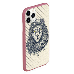 Чехол iPhone 11 Pro матовый SWAG Lion, цвет: 3D-малиновый — фото 2