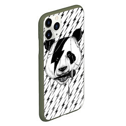 Чехол iPhone 11 Pro матовый Панда вокалист, цвет: 3D-темно-зеленый — фото 2