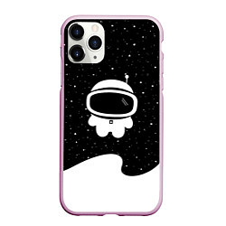 Чехол iPhone 11 Pro матовый Маленький космонавт, цвет: 3D-розовый