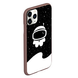 Чехол iPhone 11 Pro матовый Маленький космонавт, цвет: 3D-коричневый — фото 2