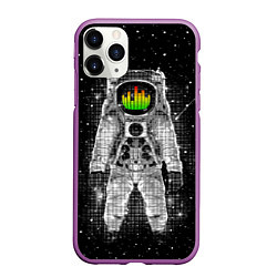 Чехол iPhone 11 Pro матовый Музыкальный космонавт, цвет: 3D-фиолетовый