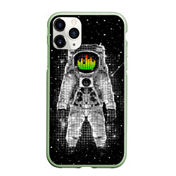 Чехол iPhone 11 Pro матовый Музыкальный космонавт, цвет: 3D-салатовый