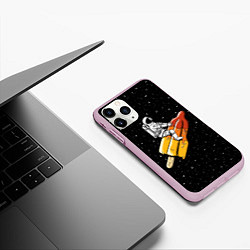 Чехол iPhone 11 Pro матовый Сладкая ракета, цвет: 3D-розовый — фото 2