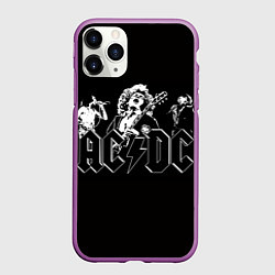 Чехол iPhone 11 Pro матовый AC/DC: Mono, цвет: 3D-фиолетовый