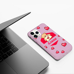 Чехол iPhone 11 Pro матовый Алина, цвет: 3D-розовый — фото 2