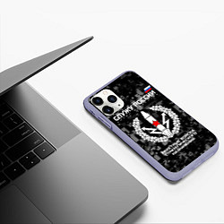 Чехол iPhone 11 Pro матовый Служу России: РВСН, цвет: 3D-светло-сиреневый — фото 2