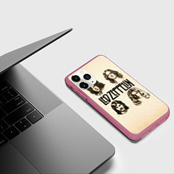 Чехол iPhone 11 Pro матовый Led Zeppelin Guys, цвет: 3D-малиновый — фото 2