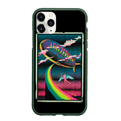Чехол iPhone 11 Pro матовый Led Zeppelin: Colour Fly, цвет: 3D-темно-зеленый