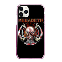 Чехол iPhone 11 Pro матовый Megadeth: Skull in chains, цвет: 3D-розовый