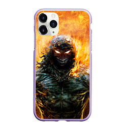 Чехол iPhone 11 Pro матовый Disturbed: Monster Flame, цвет: 3D-светло-сиреневый