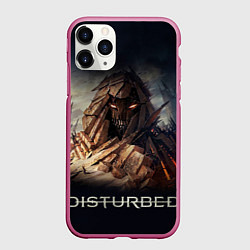 Чехол iPhone 11 Pro матовый Disturbed: Skull Mountain, цвет: 3D-малиновый