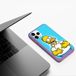 Чехол iPhone 11 Pro матовый Аппетит Гомера, цвет: 3D-фиолетовый — фото 2