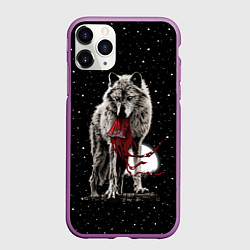 Чехол iPhone 11 Pro матовый Серый волк, цвет: 3D-фиолетовый