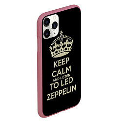 Чехол iPhone 11 Pro матовый Keep Calm & Led Zeppelin, цвет: 3D-малиновый — фото 2