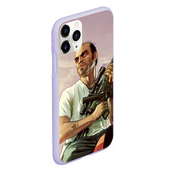 Чехол iPhone 11 Pro матовый GTA 5: Trevor with a gun, цвет: 3D-светло-сиреневый — фото 2