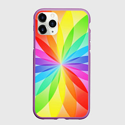Чехол iPhone 11 Pro матовый Радуга, цвет: 3D-фиолетовый