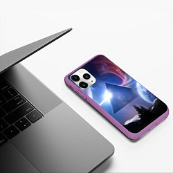 Чехол iPhone 11 Pro матовый Pink Floyd: Space, цвет: 3D-фиолетовый — фото 2