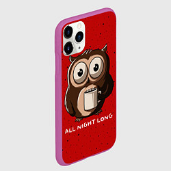 Чехол iPhone 11 Pro матовый Ночная сова, цвет: 3D-фиолетовый — фото 2