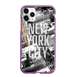 Чехол iPhone 11 Pro матовый New York City, цвет: 3D-фиолетовый