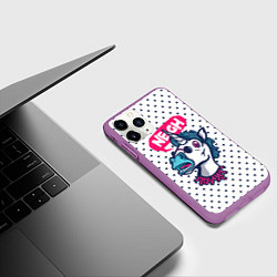 Чехол iPhone 11 Pro матовый Смех единорога, цвет: 3D-фиолетовый — фото 2