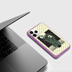 Чехол iPhone 11 Pro матовый Космическая мода, цвет: 3D-фиолетовый — фото 2
