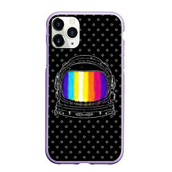 Чехол iPhone 11 Pro матовый Цветной астронавт, цвет: 3D-светло-сиреневый