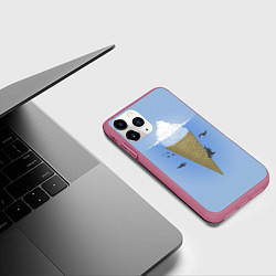 Чехол iPhone 11 Pro матовый Мороженое, цвет: 3D-малиновый — фото 2