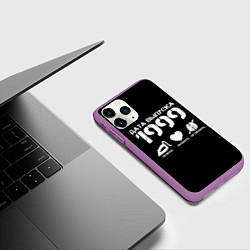 Чехол iPhone 11 Pro матовый Дата выпуска 1999, цвет: 3D-фиолетовый — фото 2