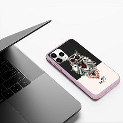 Чехол iPhone 11 Pro матовый TDD Owl 95, цвет: 3D-розовый — фото 2