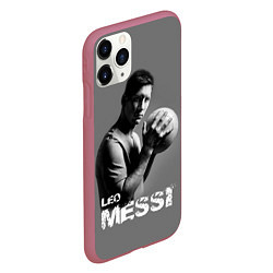 Чехол iPhone 11 Pro матовый Leo Messi, цвет: 3D-малиновый — фото 2