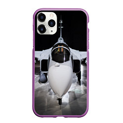 Чехол iPhone 11 Pro матовый Истребитель, цвет: 3D-фиолетовый