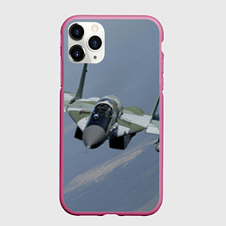 Чехол iPhone 11 Pro матовый MiG-29SMT, цвет: 3D-малиновый