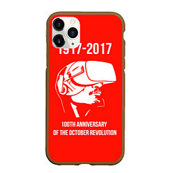 Чехол iPhone 11 Pro матовый 100 лет революции, цвет: 3D-коричневый