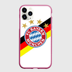 Чехол iPhone 11 Pro матовый FC Bayern: Germany, цвет: 3D-малиновый