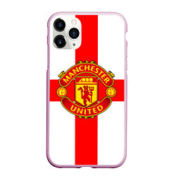 Чехол iPhone 11 Pro матовый Manchester Utd: England, цвет: 3D-розовый