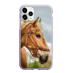 Чехол iPhone 11 Pro матовый Игривая лошадка, цвет: 3D-светло-сиреневый