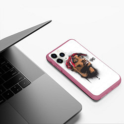 Чехол iPhone 11 Pro матовый 2Pac, цвет: 3D-малиновый — фото 2