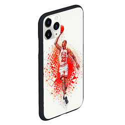 Чехол iPhone 11 Pro матовый Michael Jordan: Red Star, цвет: 3D-черный — фото 2